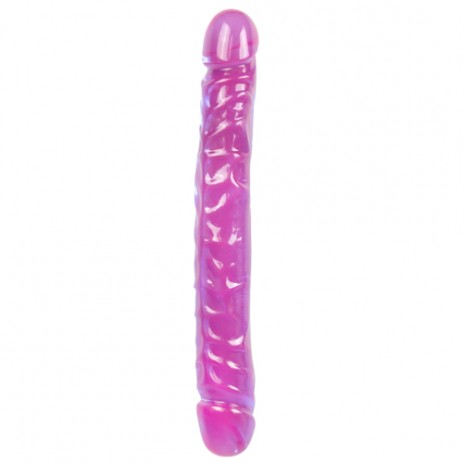 Dubbele Paarse Dildo - Crystal Jellies