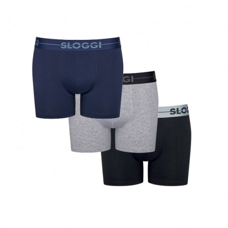 Sloggi Men Go Short - 3 Stuks - Blauw Donker Combi