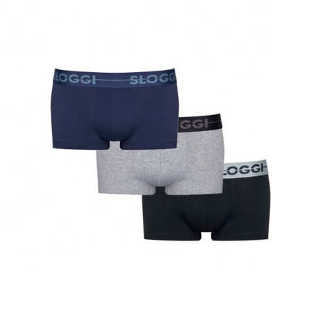 Sloggi Men Go Short - 3 Stuks - Blauw Donker Combi