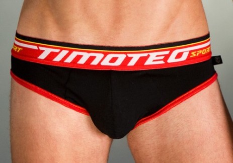 Timoteo Sport Super Low Slip Zwart-Rood