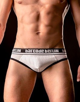 Barcode Berlin Backless Mesh Brief Sergio Wit Zwart