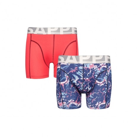 Sapph 2-Pack Boxershorts Katoen - Lipstick Red / Flower Print