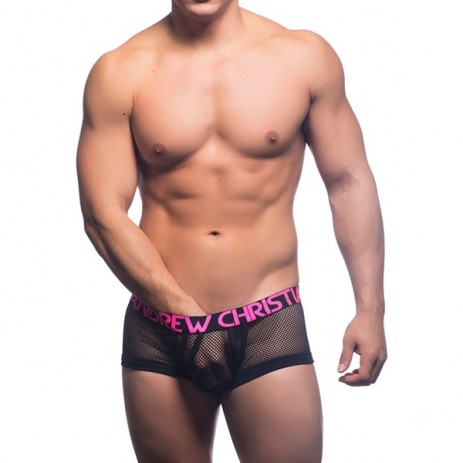 Retro Net Boxer - Black/Pink - Andrew Christian