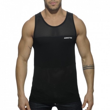 AD432 Mix Tanktop Zwart