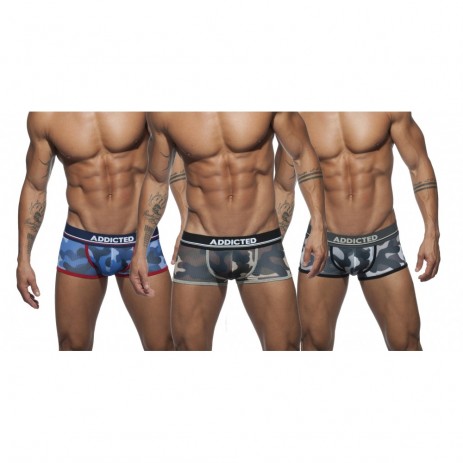 Addicted 3-Pack Camo Mesh Boxer Push Up 