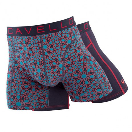 Cavello 2 Pack Boxershorts - Landkaart Print / Blauw