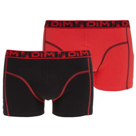 DIM Eco Fashion Boxershort 2 Pack Zwart Rood