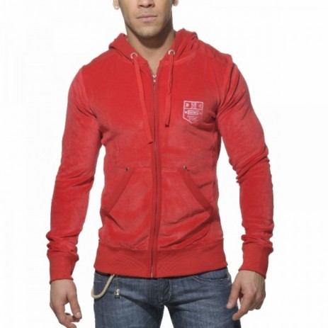 ES Velvet Hoodie Full Zip Rood