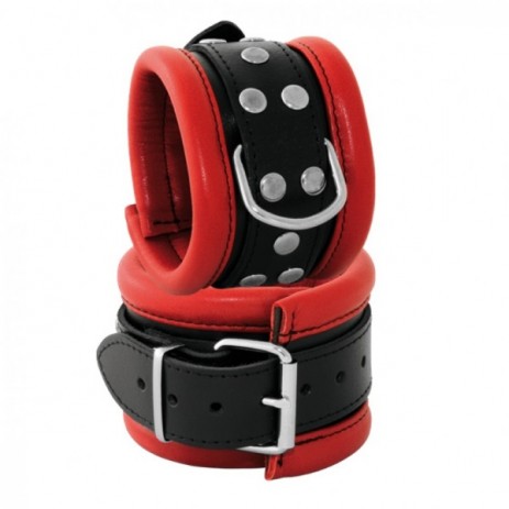 Handboeien 6,5 cm rood - Kiotos Leather