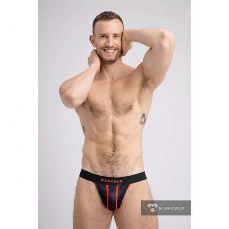 Maskulo Mesh Jockstrap - Rood voorkant