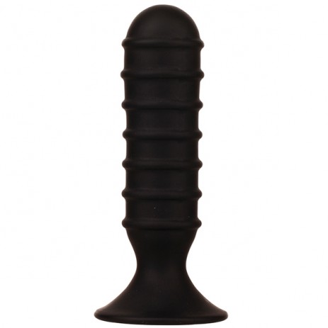 Buttplug_Ribbed_Torpedo_Medium_Zwart