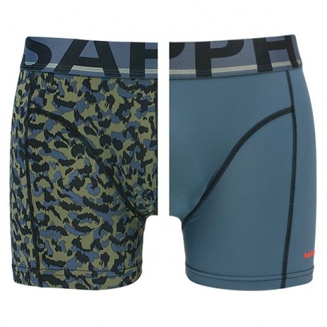 Sapph 2-Pack Boxershorts Microvezel - Jeans Blue / Animal Print