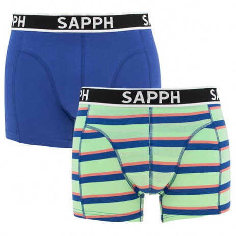 Sapph James Boxer Set - Mint Yarn Dye / Blue