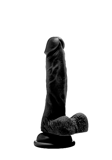 RealRock Realistic Cock 7 Inch met scrotum Zwart
