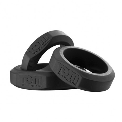 Tom of Finland 3 Piece Silicone Cockring 3 stuks