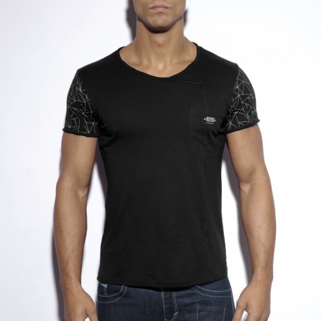 TS179 Sleeve Printed T-Shirt Black OP=OP!