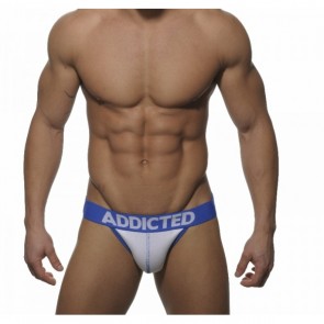 Addicted AD06 Push Up Jockstrap Wit / Blauw Voorkant