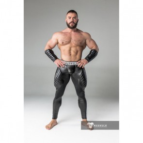 Maskulo Armored Leggings - Open Rear - With Codpiece - Black