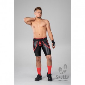 Maskulo Skulla Men's Fetish Cycling Short - Rood