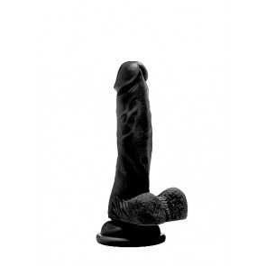 RealRock Realistic Cock 7 Inch met scrotum Zwart