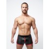 Mister B Neoprene Pouch Shorts Zwart Rood