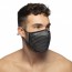 Addicted Party Face Mask - Zwart model schuin voor