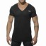 ES Linnen V Neck T-Shirt Zwart