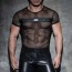 Addicted Fetish Mesh Mixed T-Shirt voorkant
