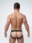 Mister B Neoprene Jockstrap Zwart Rood Achterkant