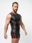Mister B Neoprene Sleeveless T Zip Zwart Rood Zijkant