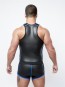 Mister B Neoprene Tank Top Zwart Blauw Achterkant
