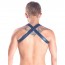 Mister B X-Back Premium Leren Harnas Blauw Achterkant