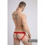 Maskulo Microfiber Jockstrap - Rood schuin achter