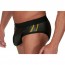 665 Leather Neoprene Brief Balck and Yellow