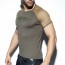 ES Collection Ranglan Mesh T-Shirt - Khaki schuin voor